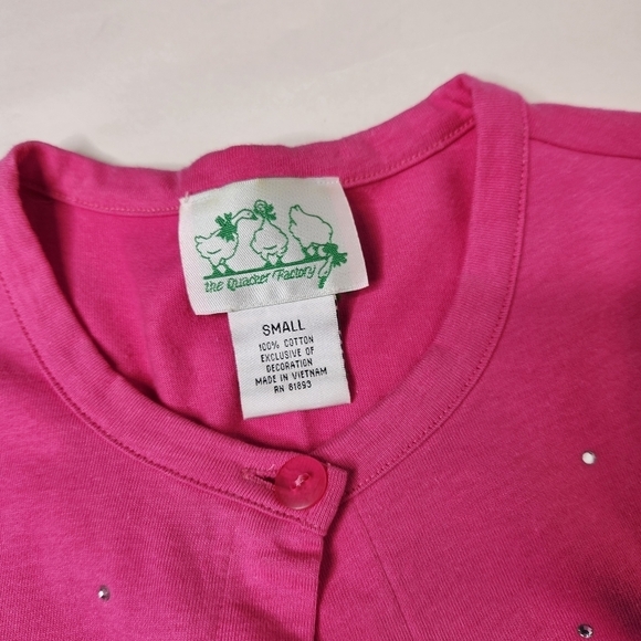 The Quacker Factory Women's Size Small Pink Cardigan Top - Picture 4 of 8